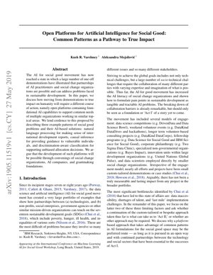 PDF Document Cover - Open Platforms for AI for Social Good: Common Patterns for True Impact